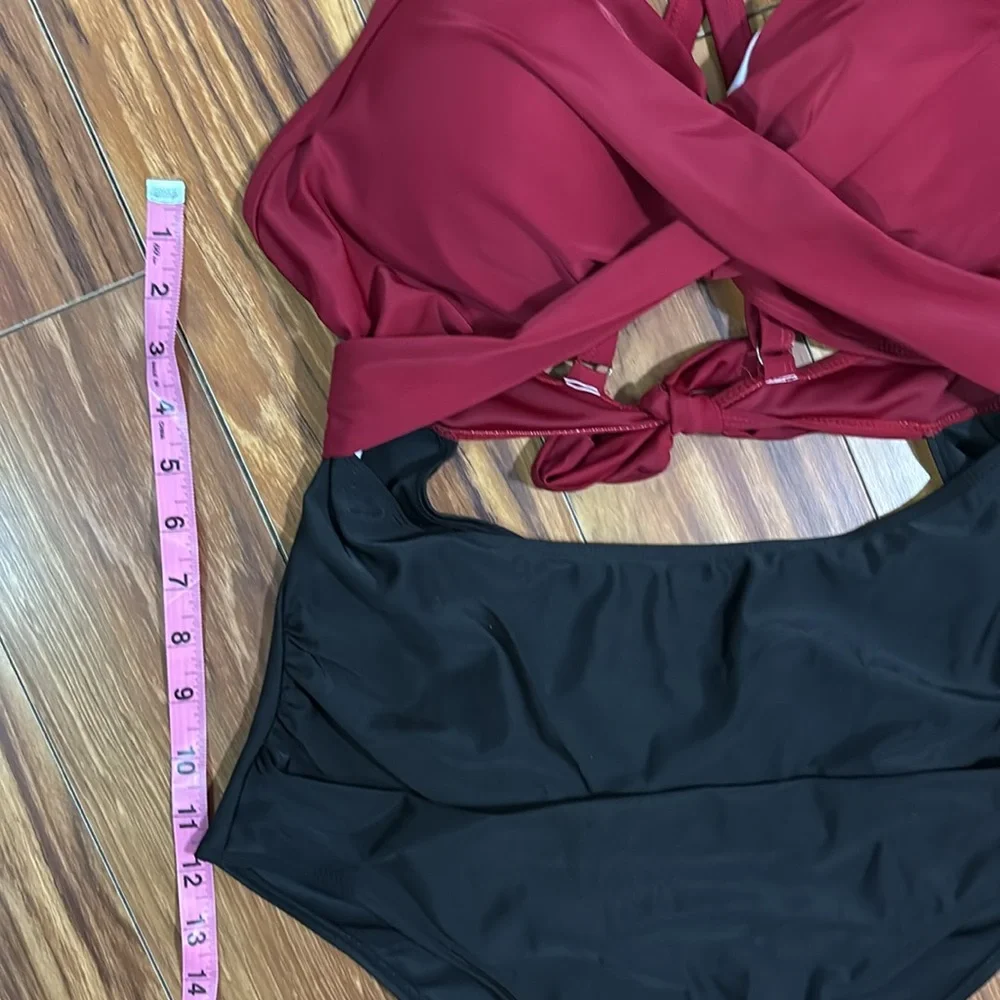 Red & black one piece swim suit, size XXL, NWOT. - Picture 13 of 15